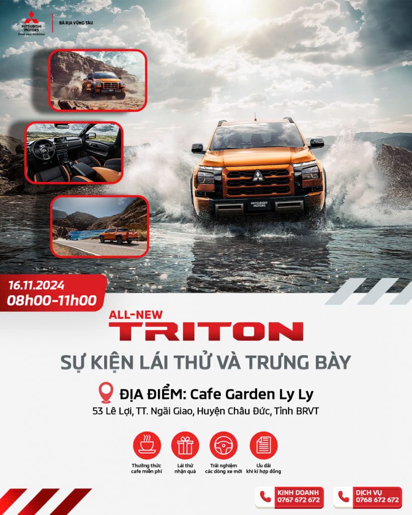 Trải Nghiệm Sự Kiện Trưng Bày và Lái Thử All-New Triton 2024 Cùng Mitsubishi Bà Rịa Vũng Tàu