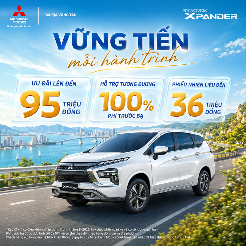 Mitsubishi Xpander 2026 Tại Bà Rịa Vũng Tàu – Giá Lăn Bánh Và Ưu Đãi